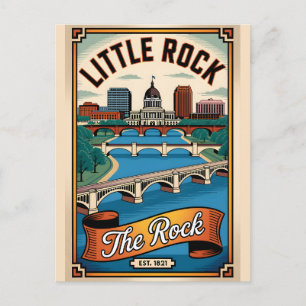 Klassiek Little Rock Arkansas The Rock Retro Reisp Briefkaart