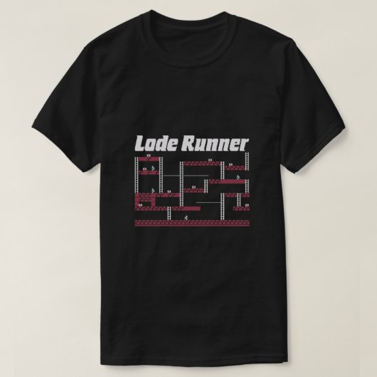 Klassiek Lode Runner Video Game retro T-shirt (Design voorkant)