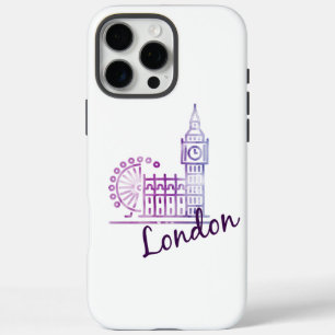 Klassiek Londen Big Ben – Retro Britse Reis Kunst iPhone 16 Pro Max Hoesje