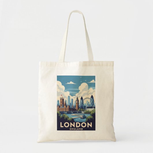Klassiek Londen Groot-Brittannië Britse Landmark R Tote Bag (Voorkant)