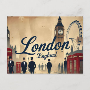 Klassiek Londen in Retro Briefkaart