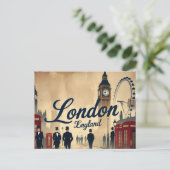Klassiek Londen in Retro Briefkaart (Staand voorkant)