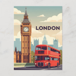 Klassiek Londen met Big Ben en rode bus Briefkaart