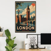 Klassiek Londen Reizen Poster (Thuiskantoor)