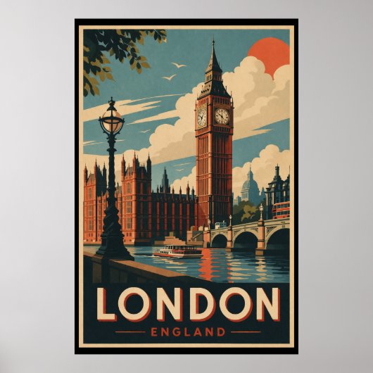 Klassiek Londen Reizen Poster (Voorkant)