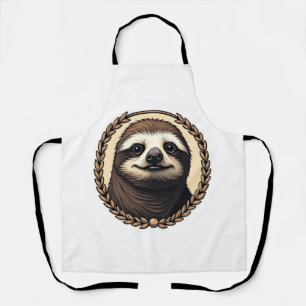 Klassiek luiaard graveer natuur shirt (1) schort
