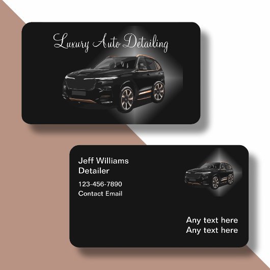 Klassiek luxe autodetailing visitekaartje