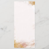 Klassiek luxe marmeren trouwmenu programmakaart (Achterkant)