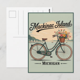 Klassiek Mackinac Island Michigan met Bloemen cade Briefkaart