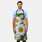 Klassiek madeliefje patroon wit bloemen personalis schort (Gedragen)