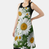 Klassiek madeliefje wit bloemenmonogram schort (Insitu)