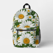 Klassiek madeliefpatroon witte bloemenvelden groen bedrukte rugzak (Voorkant)