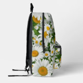 Klassiek madeliefpatroon witte bloemenvelden groen bedrukte rugzak (Links)