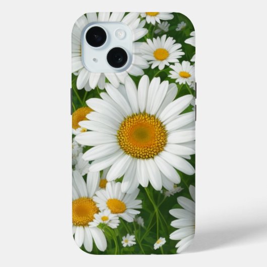 Klassiek madeliefpatroon witte bloemenvelden groen Case-Mate iPhone case (Achterkant)