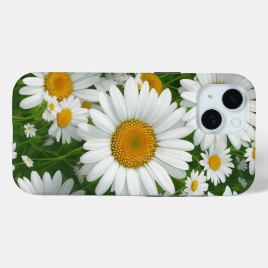 Klassiek madeliefpatroon witte bloemenvelden groen Case-Mate iPhone case (Achterkant (horizontaal))