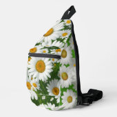 Klassiek madeliefpatroon witte bloemenvelden groen sling bag (Rechterhoek)