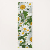 Klassiek madeliefpatroon witte bloemenvelden groen yogamat (Voorkant)