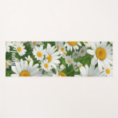 Klassiek madeliefpatroon witte bloemenvelden groen yogamat (Voorkant (horizontaal))