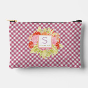 Klassiek Magenta Rood Roze Gingham Schakering Patr Etui