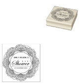 KLASSIEK MANDALA CUSTOM SCRIPT BABY SHOWER RUBBERSTEMPEL (Gestempeld)