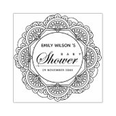 KLASSIEK MANDALA CUSTOM SCRIPT BABY SHOWER RUBBERSTEMPEL (Afrduk)