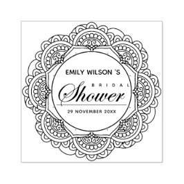 KLASSIEK  MANDALA CUSTOM SCRIPT VRIJGEZELLENFEEST RUBBERSTEMPEL