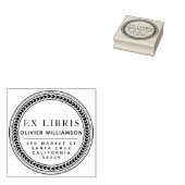 Klassiek mannelijk Lijst Ex Libris Boekplaat Rubberstempel (Gestempeld)