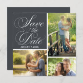 Klassiek manuscript sparen de Collage van de Foto  Save The Date (Voorkant / Achterkant)
