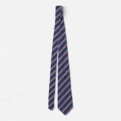 Klassiek marineblauw en rood gestreepte prep stropdas (Achterkant)