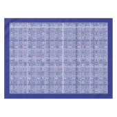 Klassiek marineblauw Grieks sleutel randmonogram Tafelkleed (Voorkant (Horizontaal))