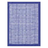 Klassiek marineblauw Grieks sleutel randmonogram Tafelkleed (Voorkant)