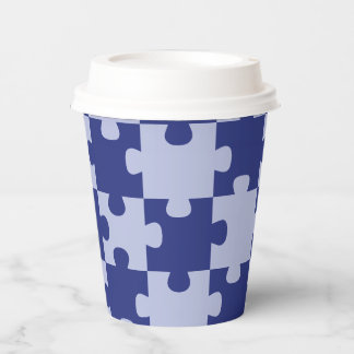 Klassiek marineblauw legpuzzelstuk naadloos papieren bekers