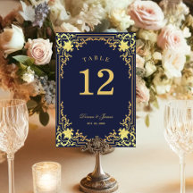 Klassiek marineblauw namaigoud elegant schrift tro