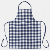 Klassiek marineblauw wit gingham check patroon schort (Voorkant)