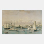 Klassiek maritiem, jacht squadron in Newport Harbo Rechthoekige Sticker (Voorkant)