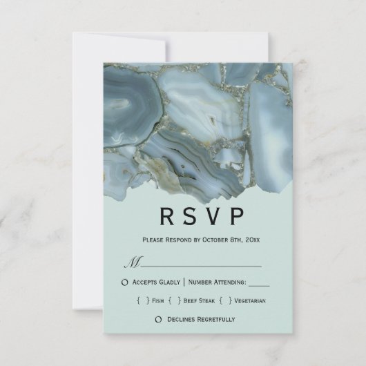 Klassiek Marmeren Menu RSVP Huwelijk (Voorkant)