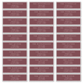 Klassiek Maroon Burgundy individueel huwelijksadre Sticker