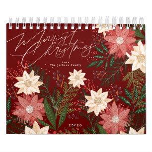 Klassiek Maroon Prettig Kerstfeest Kalender