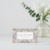 Klassiek mauve bloemendesign visitekaartje (Staand voorkant)