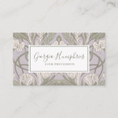 Klassiek mauve bloemendesign visitekaartje (Voorkant)