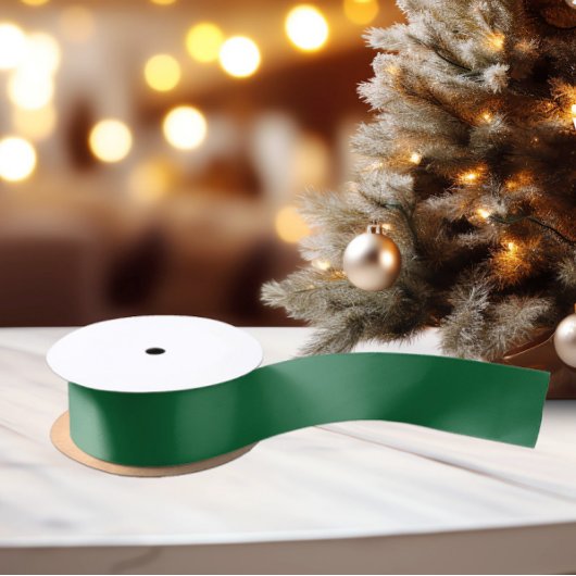 Klassiek Medium Emerald Green Minimal Satin Ribbon Satijnen Lint
