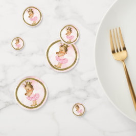 Klassiek meisje roze en gouden glitterfeestje confetti