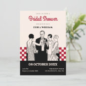 Klassiek  meisjes vrijgezellenfeest kaart (Staand voorkant)