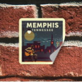 Klassiek Memphis Tennessee Vierkante Sticker