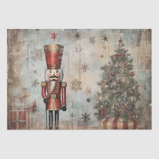 Klassiek met een Twist: Edgy Nutcracker Tissue Pap Tissuepapier (Voorkant)