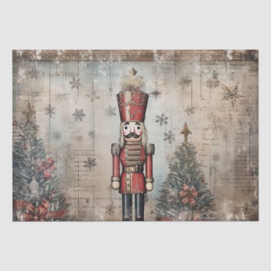 Klassiek met een Twist: Edgy Nutcracker Tissue Pap Tissuepapier (Voorkant)