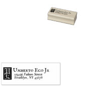 Klassiek middeleeuws retouradres  monogram rubberstempel (Gestempeld)