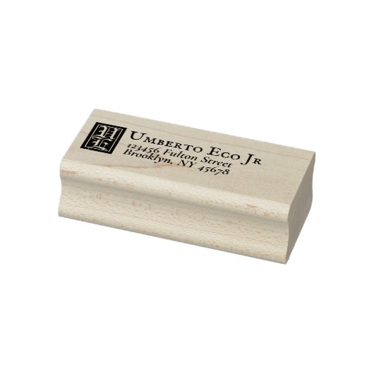 Klassiek middeleeuws retouradres  monogram rubberstempel (Stempel)