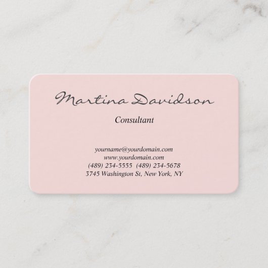 Klassiek midden Roos creatief handschrift uniek Visitekaartje (Voorkant)