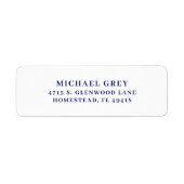 Klassiek Midnight Blue Modern retouradres Etiket (Voorkant)